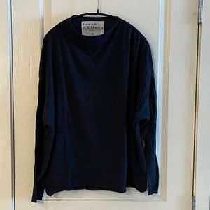 LAB518EJ L/S Funnel Neck Top in Navy Melange (by Frank & Eileen)